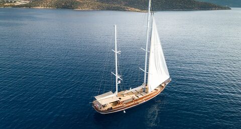 The smell of Wood in a wooden superyacht charter- Queen Of Datça