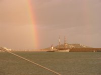 Regenbogen im Hafen von Ibiza - zum Vergrößern klicken